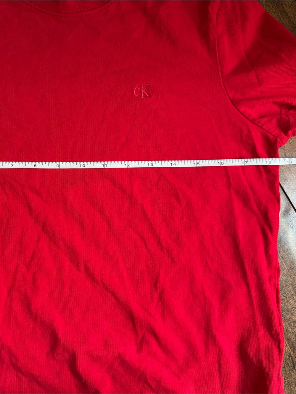 Calvin Klein Red Short Sleeve Logo Tee - Picture 4 of 5